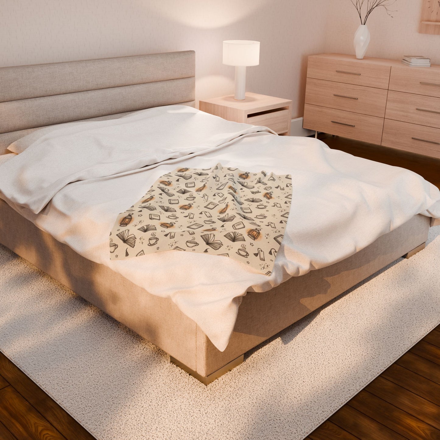 Cozy Reading Night | Velveteen Plush Blanket
