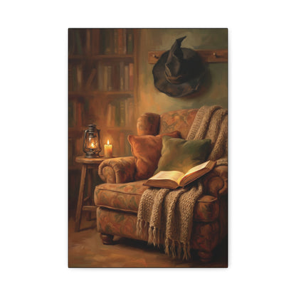 The Reading Witch's Armchair | Stretched Matte Canvas