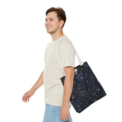 Celestial Flora | Dark Floral Tote Bag