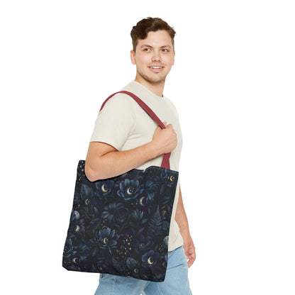 Celestial Flora | Dark Floral Tote Bag