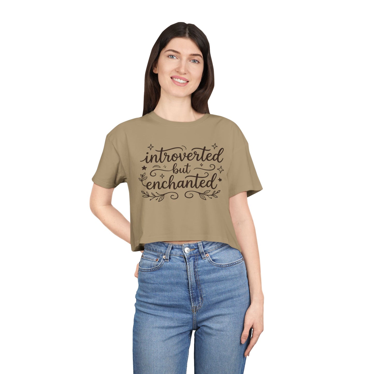 Introverted but Enchanted Cropped Shirt | Cozy Whimsical Gift for Introverts