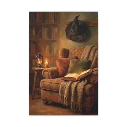 The Reading Witch's Armchair | Stretched Matte Canvas