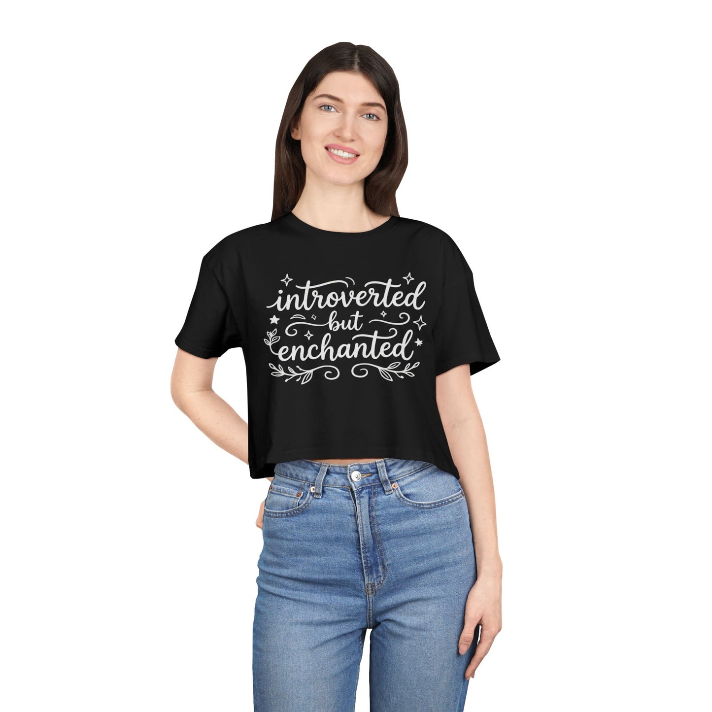 Introverted but Enchanted Cropped Shirt | Cozy Whimsical Gift for Introverts
