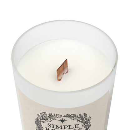 Simple Rituals | Frosted Glass Candle — 11oz Soy Scented Candle with Wooden Lid