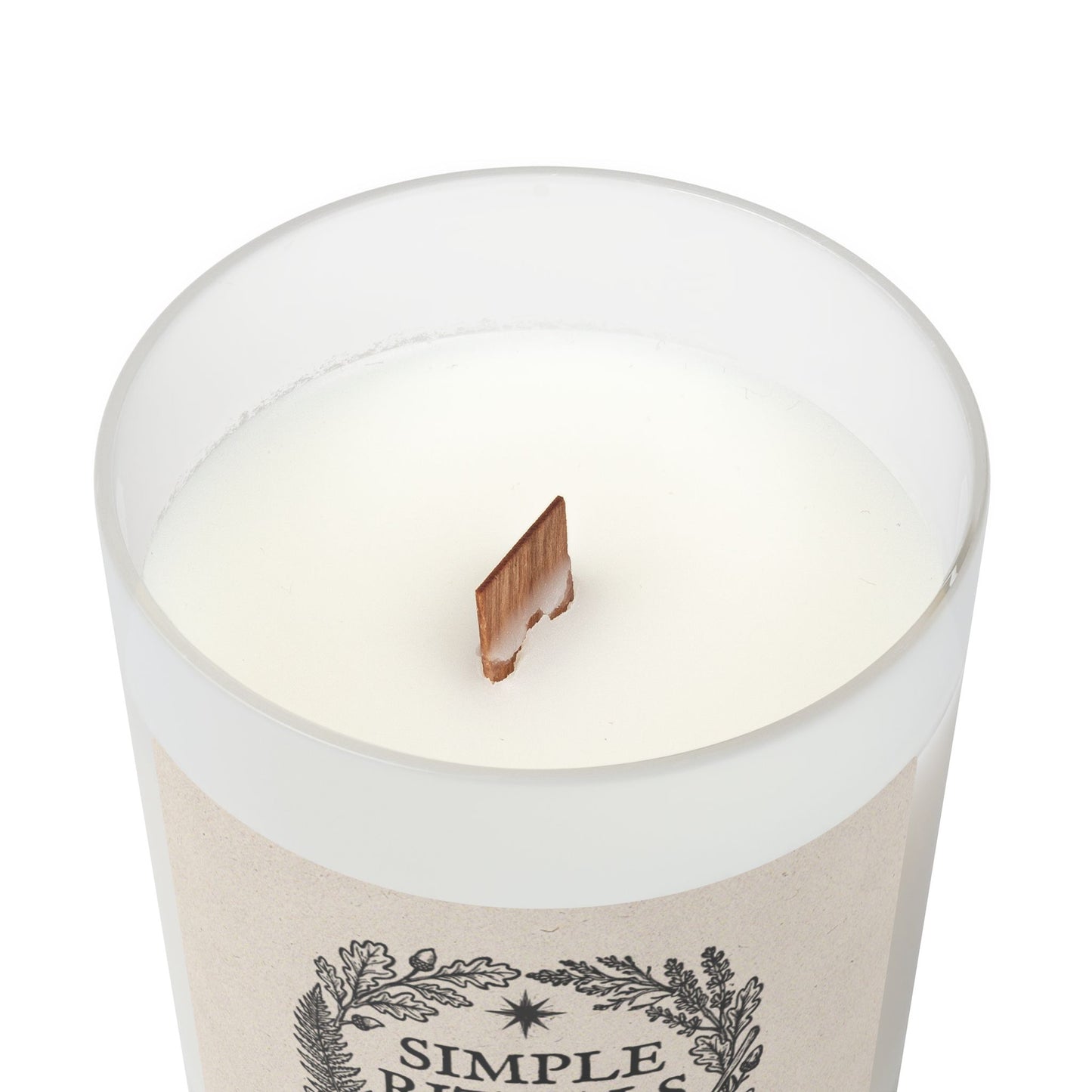 Simple Rituals | Frosted Glass Candle — 11oz Soy Scented Candle with Wooden Lid