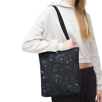 Celestial Flora | Dark Floral Tote Bag