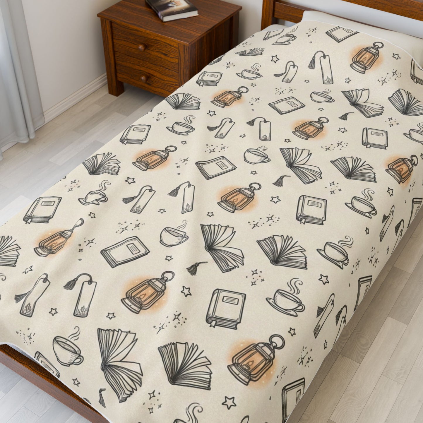 Cozy Reading Night | Velveteen Plush Blanket