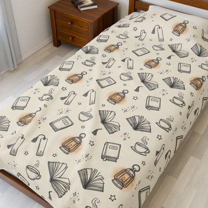 Cozy Reading Night | Velveteen Plush Blanket