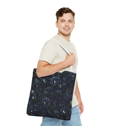 Celestial Flora | Dark Floral Tote Bag