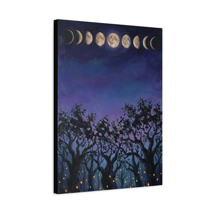 Moon Phases Over the Grove | Canvas Wall Art
