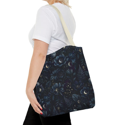 Celestial Flora | Dark Floral Tote Bag