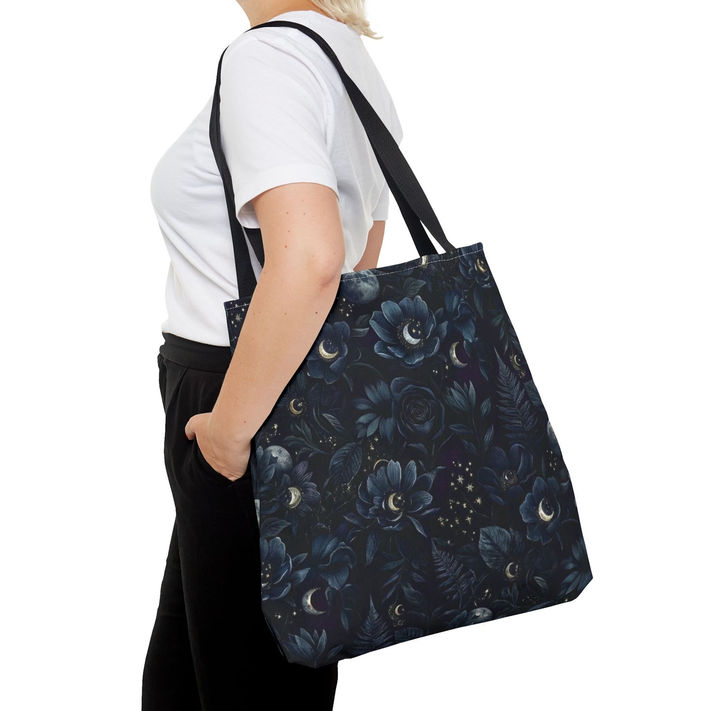 Celestial Flora | Dark Floral Tote Bag