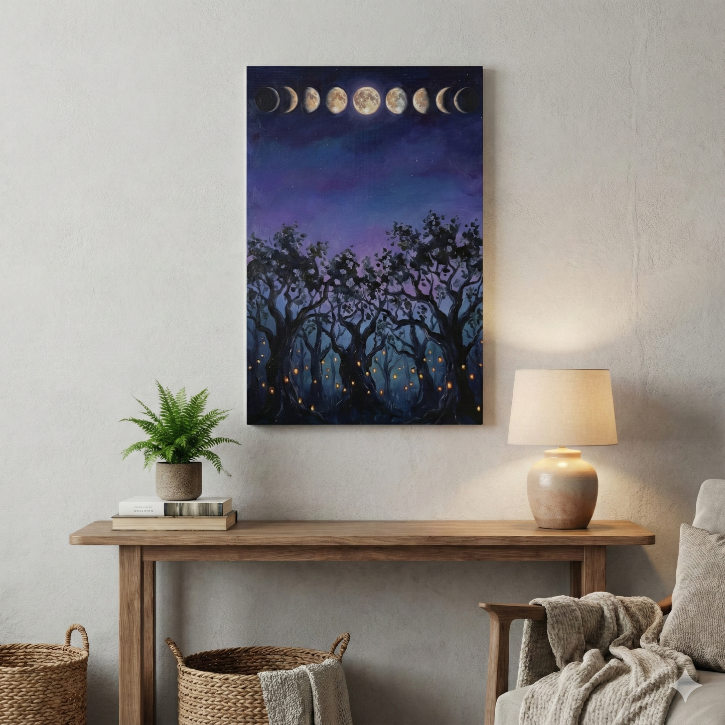 Moon Phases Over the Grove | Canvas Wall Art
