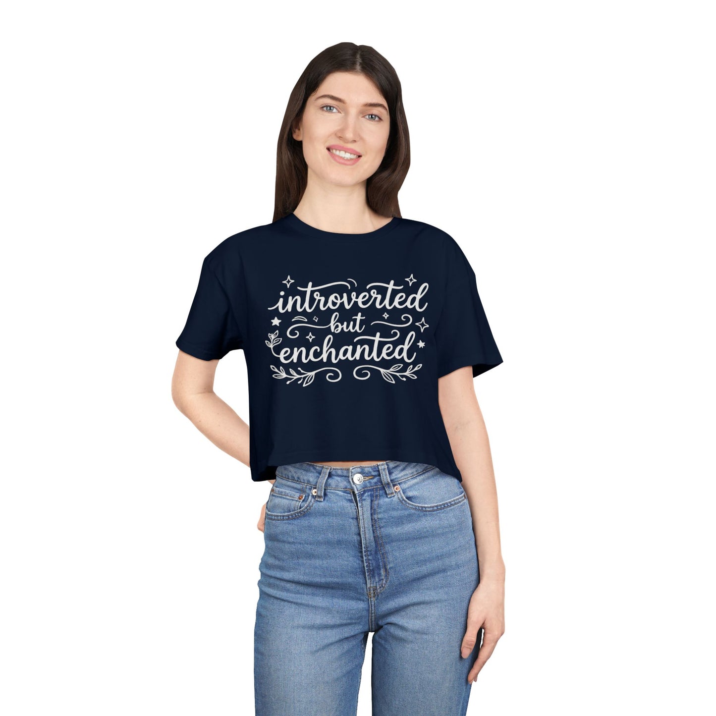Introverted but Enchanted Cropped Shirt | Cozy Whimsical Gift for Introverts