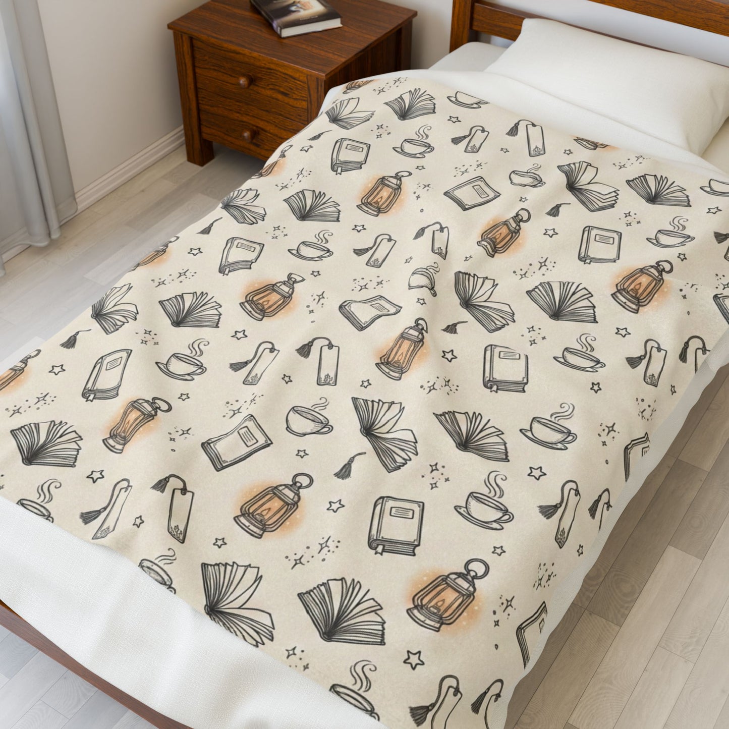 Cozy Reading Night | Velveteen Plush Blanket