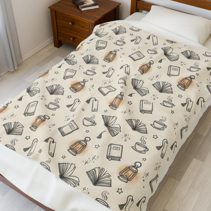 Cozy Reading Night | Velveteen Plush Blanket