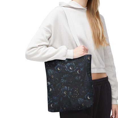 Celestial Flora | Dark Floral Tote Bag