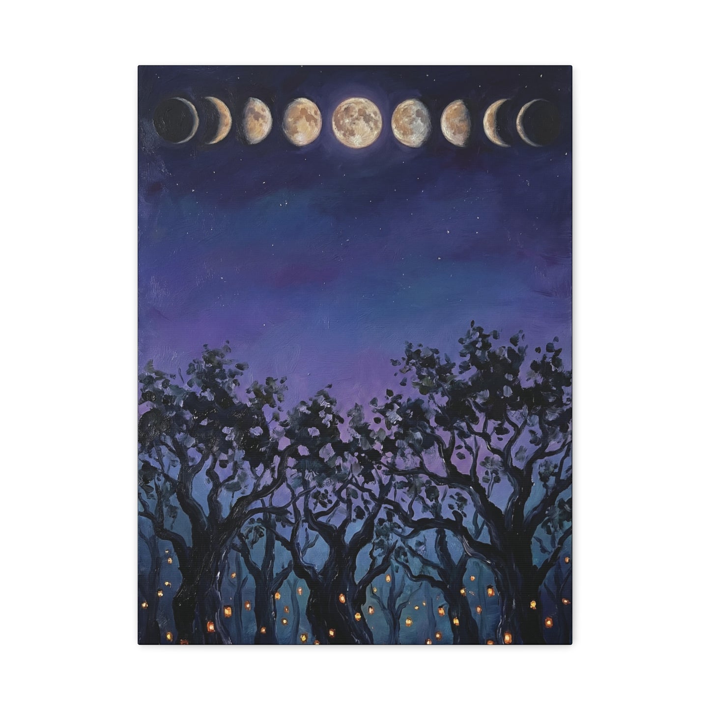 Moon Phases Over the Grove | Canvas Wall Art