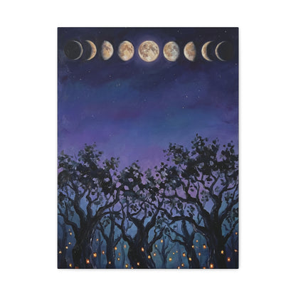 Moon Phases Over the Grove | Canvas Wall Art