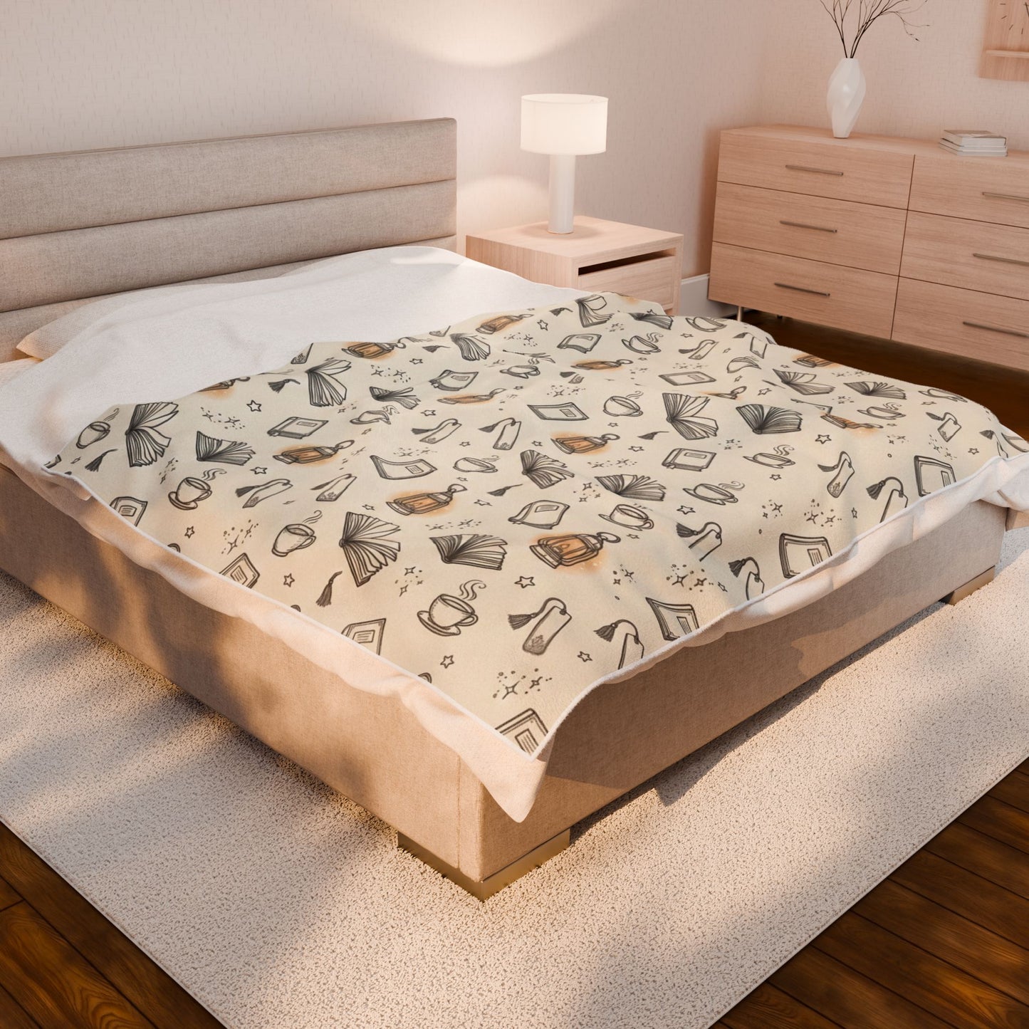 Cozy Reading Night | Velveteen Plush Blanket