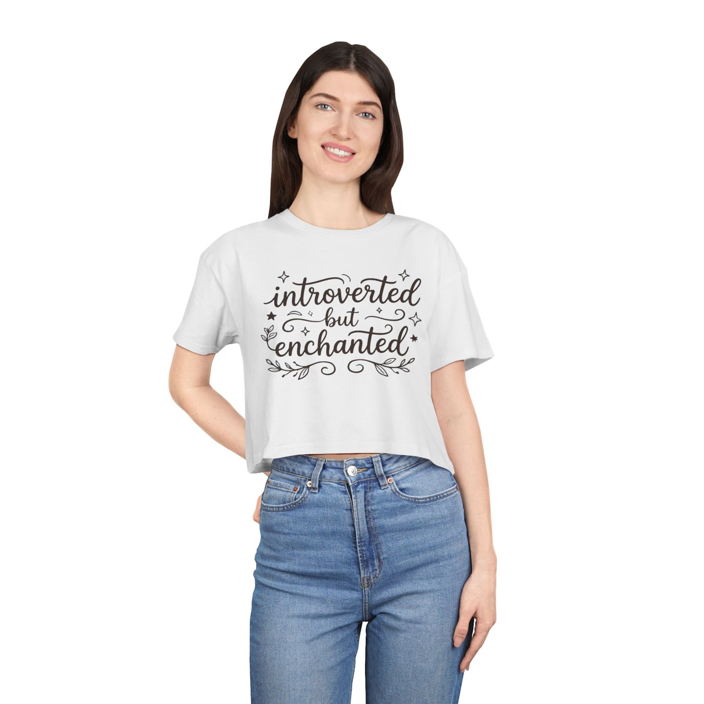 Introverted but Enchanted Cropped Shirt | Cozy Whimsical Gift for Introverts