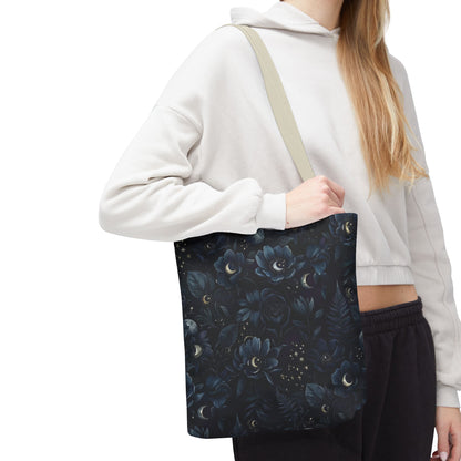 Celestial Flora | Dark Floral Tote Bag