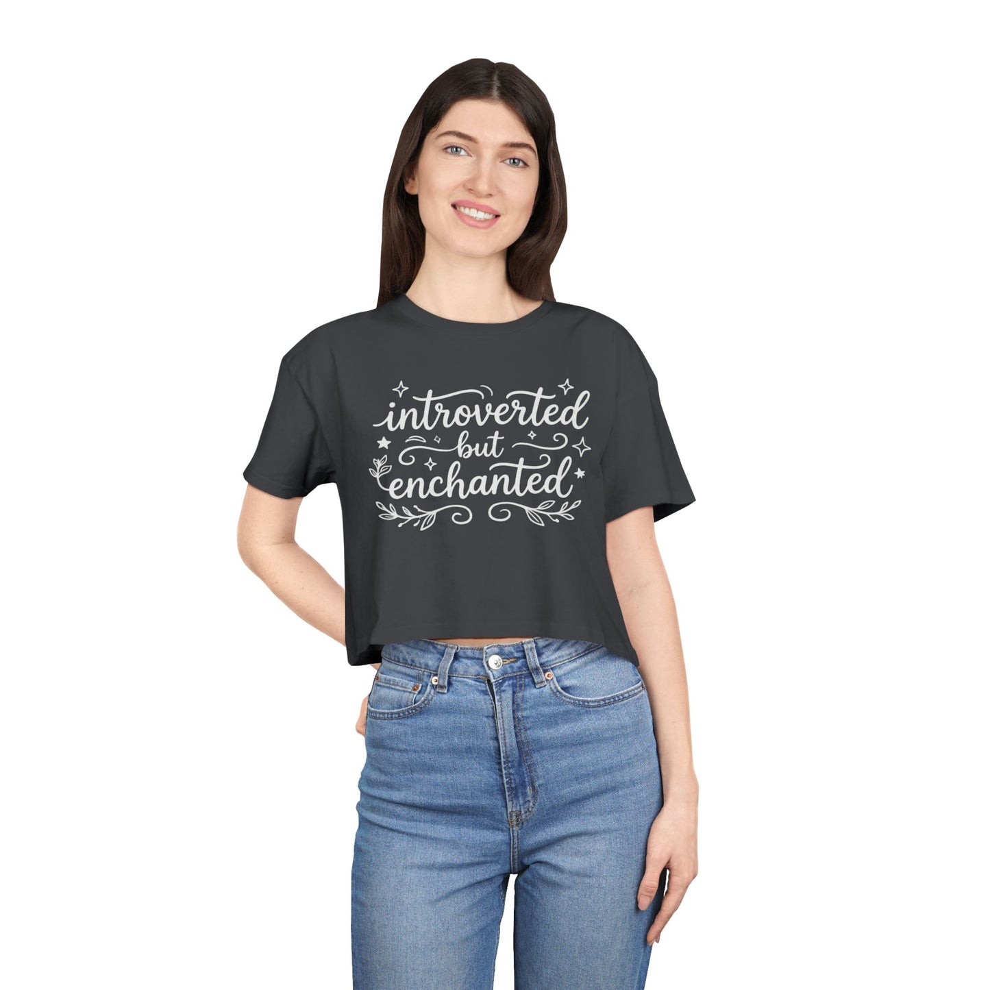 Introverted but Enchanted Cropped Shirt | Cozy Whimsical Gift for Introverts