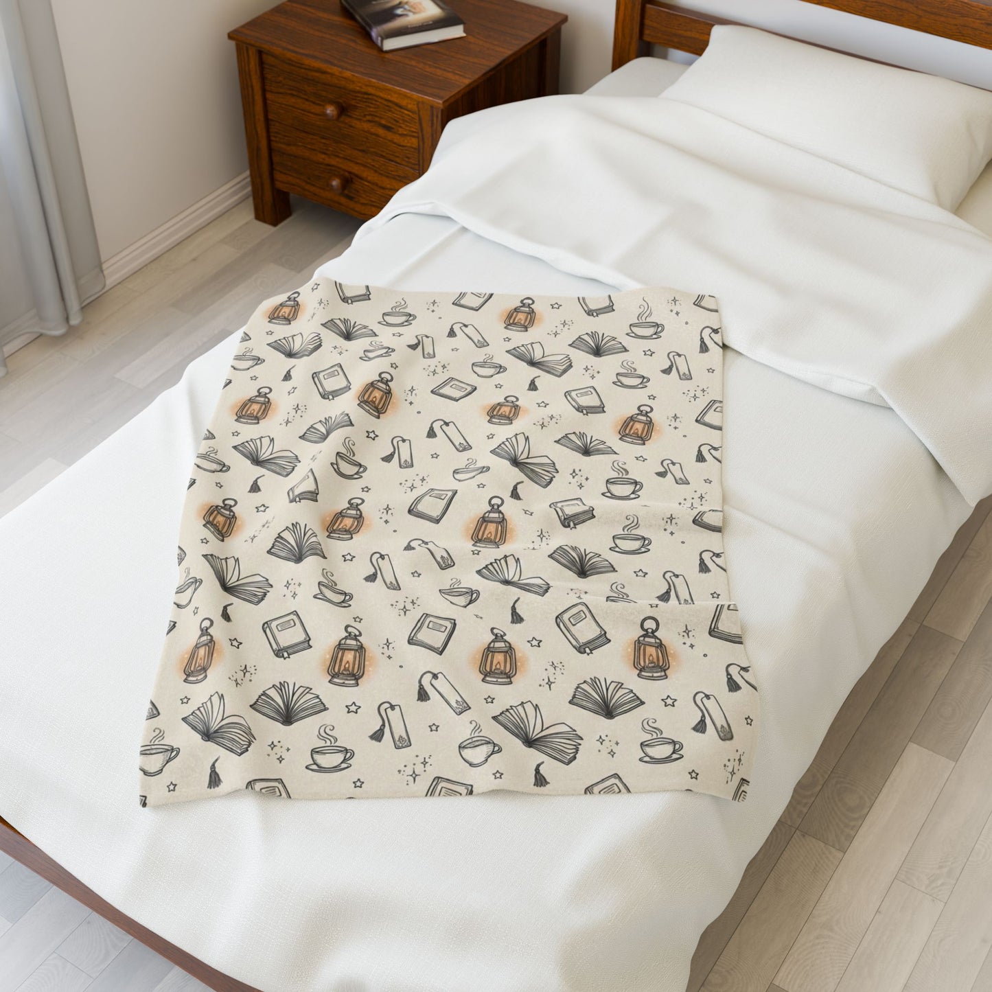 Cozy Reading Night | Velveteen Plush Blanket